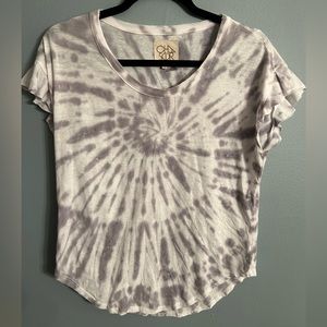 Chaser Small Grey and White Tie Dye Basic Tee